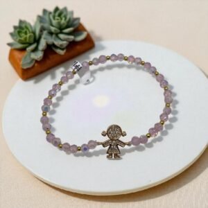 Pulsera Cristales dije Niña en baño de oro de 14K