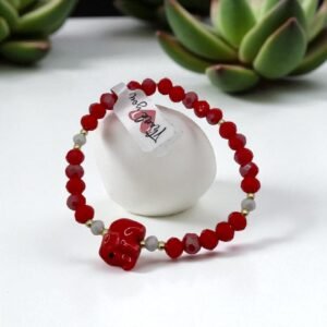 Pulsera Cristales dije elefante de cerámica