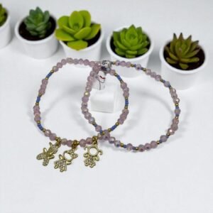Pulsera Cristales dijes 2 niñas 1 niño