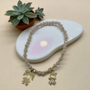 Pulsera Cristales dijes de dos niñas