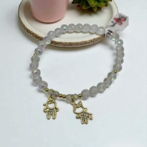 Pulsera Cristales dos dijes de niñas