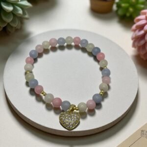 Pulsera  Jade dije corazón doble uso