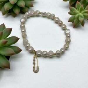 Pulsera Perla de rio con dije