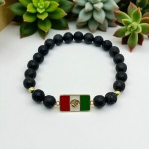Pulsera dije bandera de México